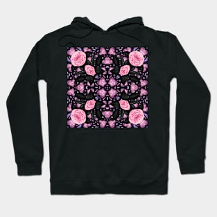 Crystal Hearts and Flowers Valentines Kaleidoscope pattern (Seamless) 5 Hoodie